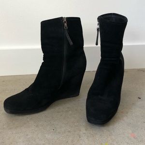 Prada Suede Wedge Booties